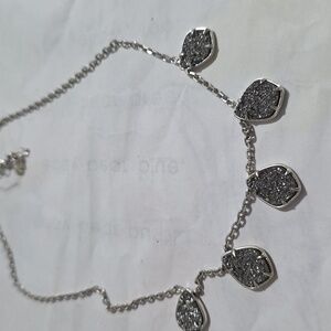 Lucky Brand Druzy Silver Dangle Charm Necklace